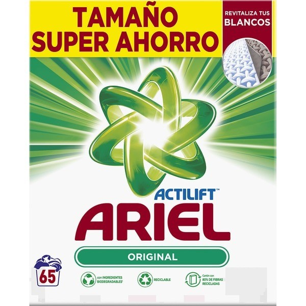 caja de detergente en polvo Ariel Actilift