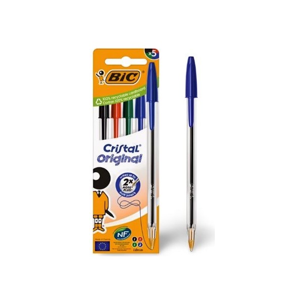 Pack 5 BolÃ­grafos BIC Cristal